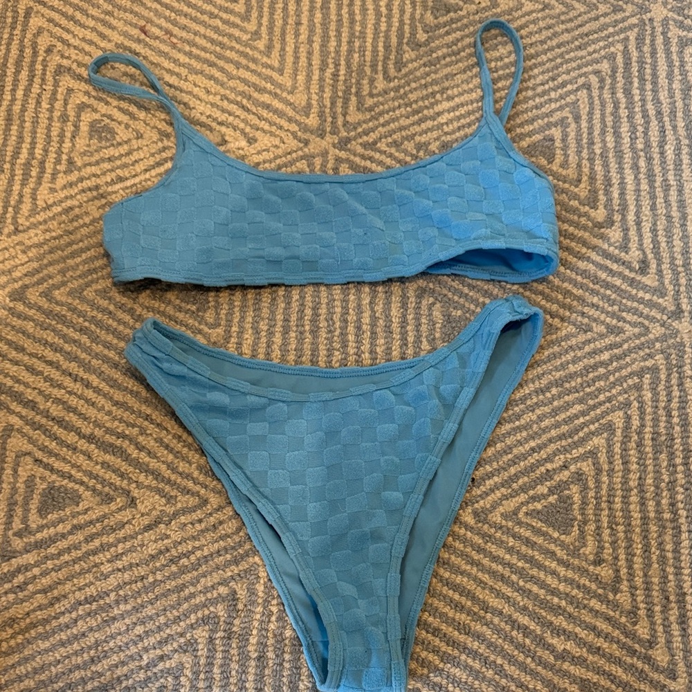 Pacsun Blue Textured Women's Bikini Set